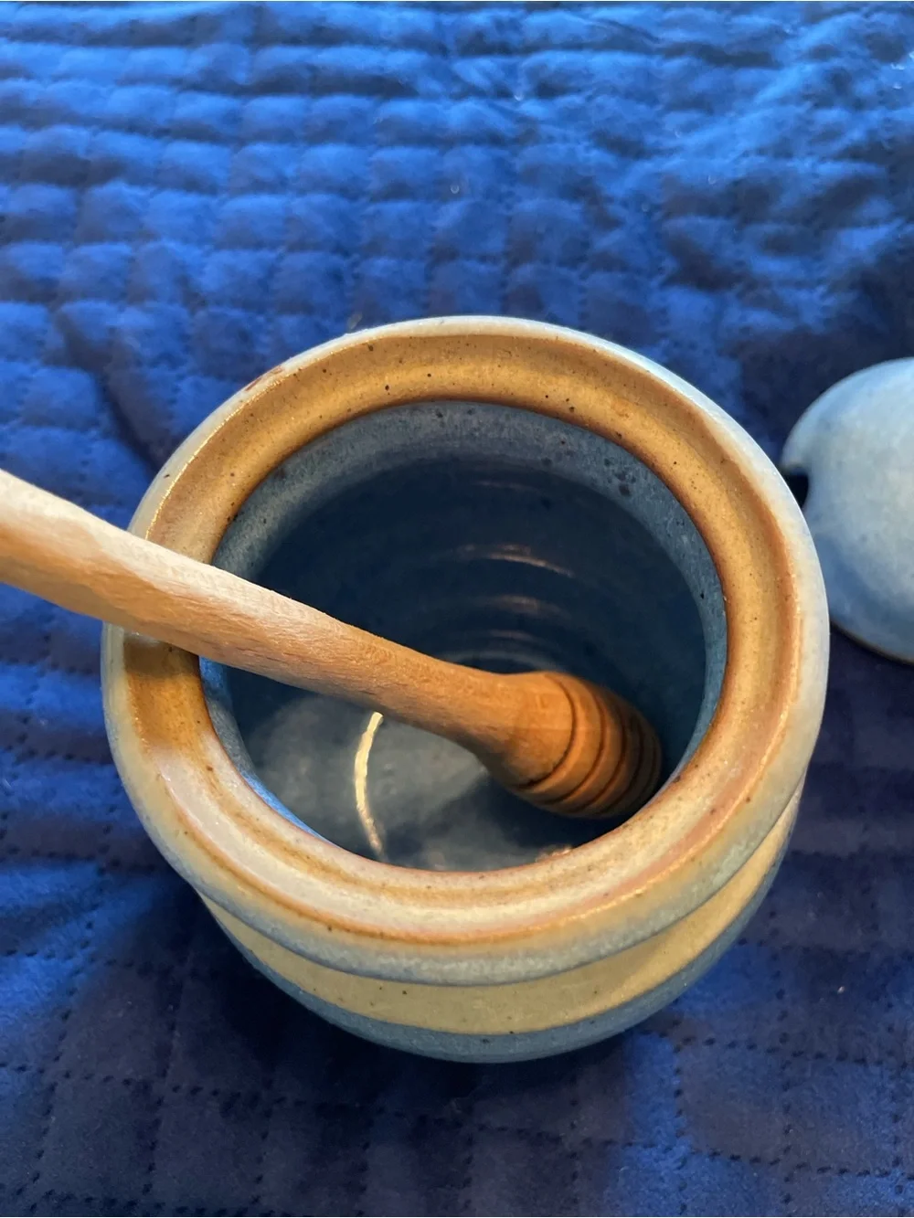 Overland Stoneware Hand Spun pottery Honey Pot